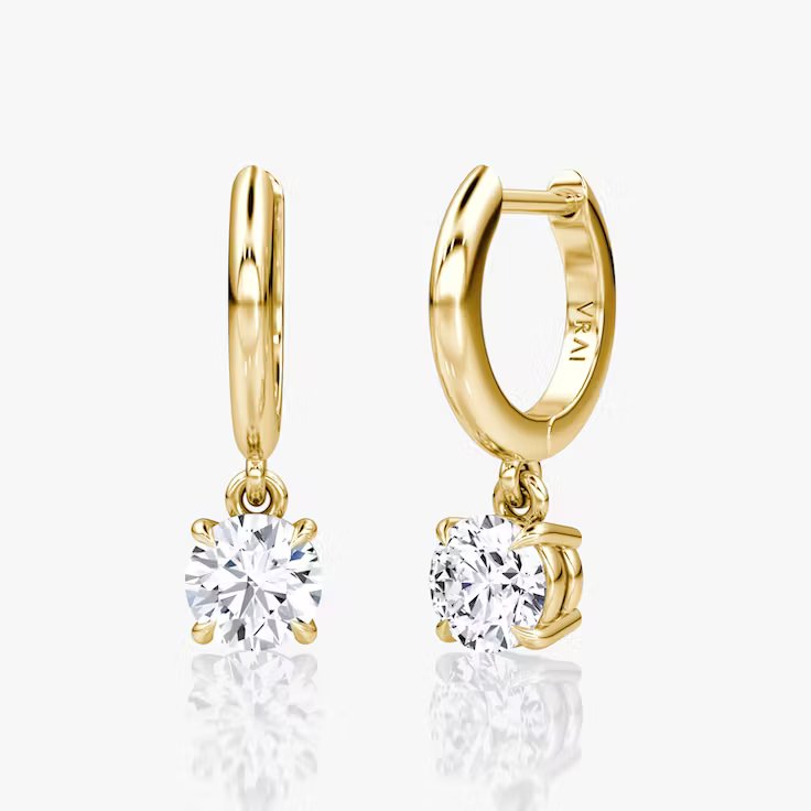 Solitaire Drop Huggie Hoop