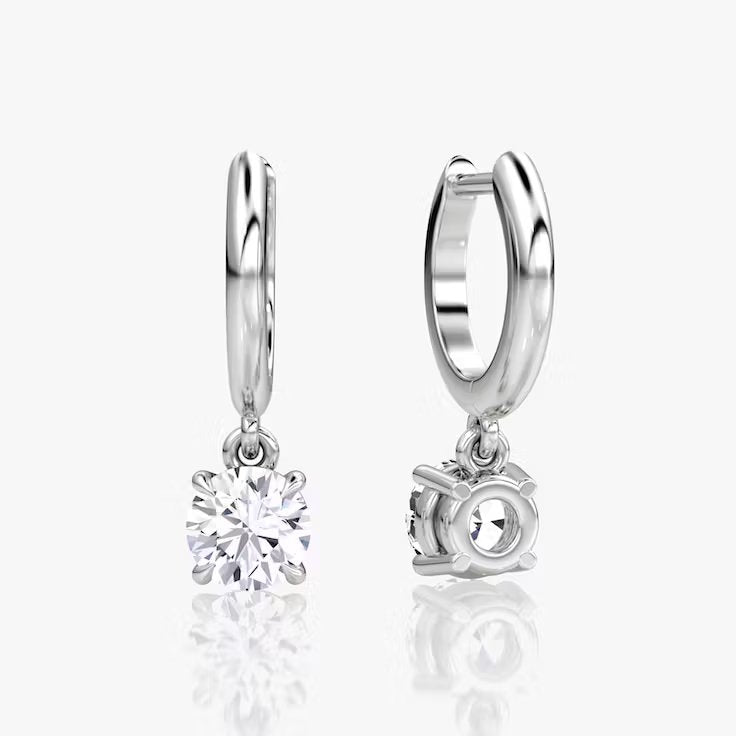 Solitaire Drop Huggie Hoop