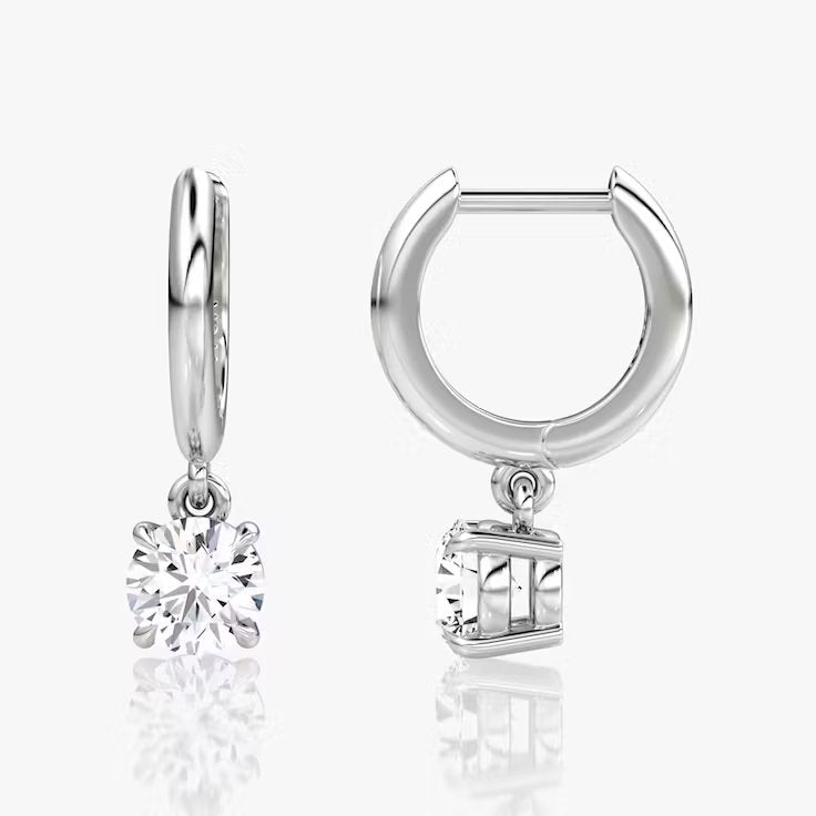Solitaire Drop Huggie Hoop
