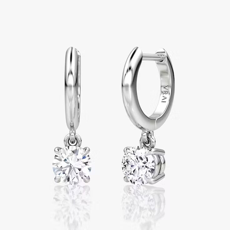 Solitaire Drop Huggie Hoop