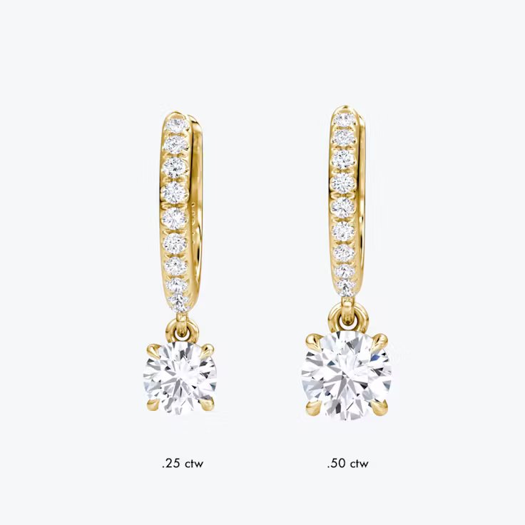 Solitaire Drop Huggie Hoop
