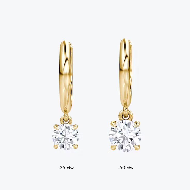 Solitaire Drop Huggie Hoop