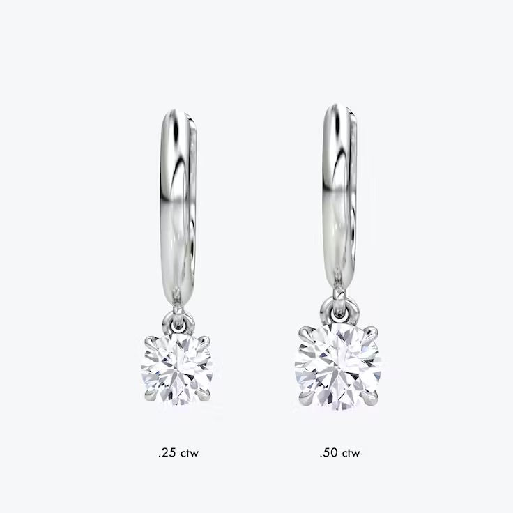 Solitaire Drop Huggie Hoop