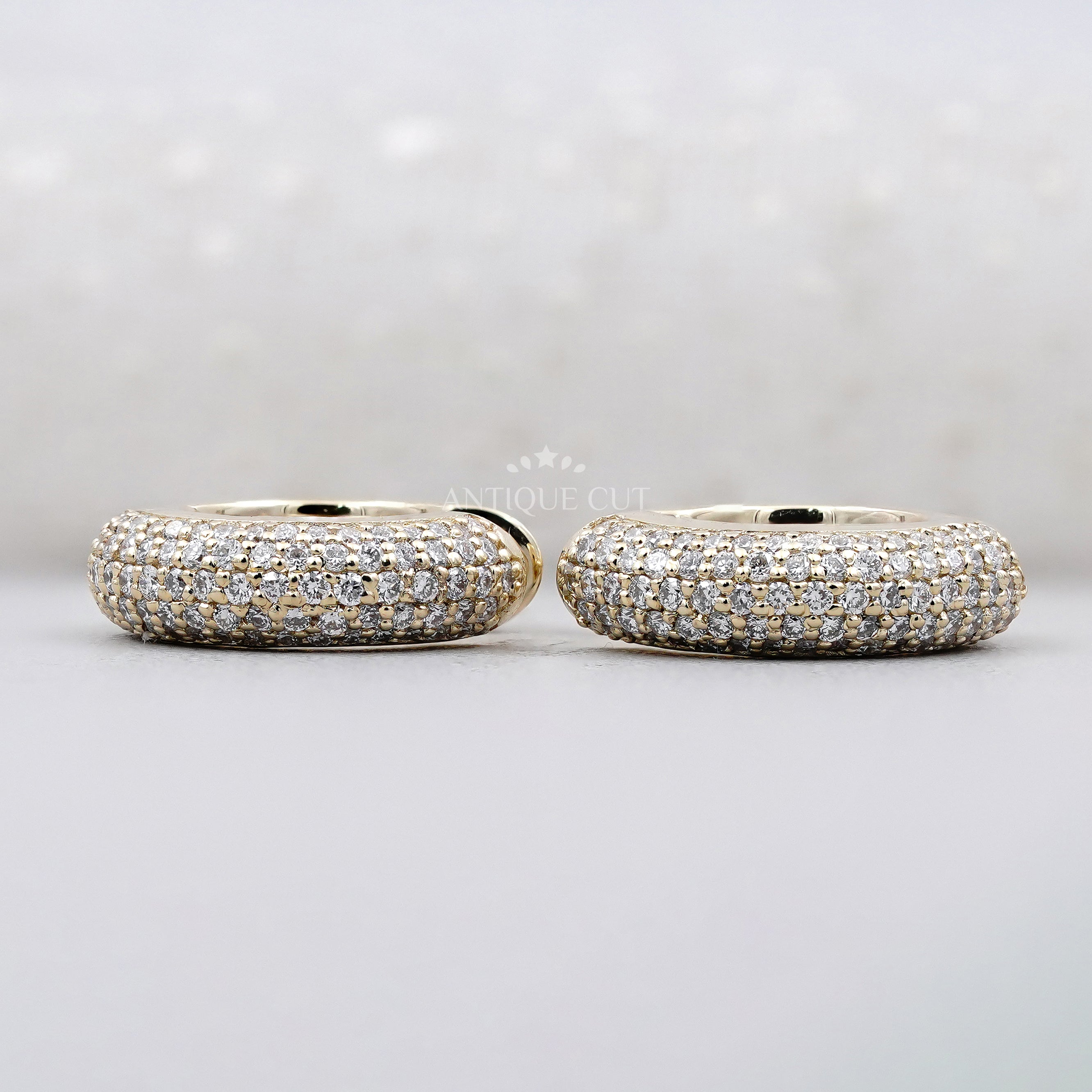 0.70ct Diamond Pave Huggie Hoop Earrings