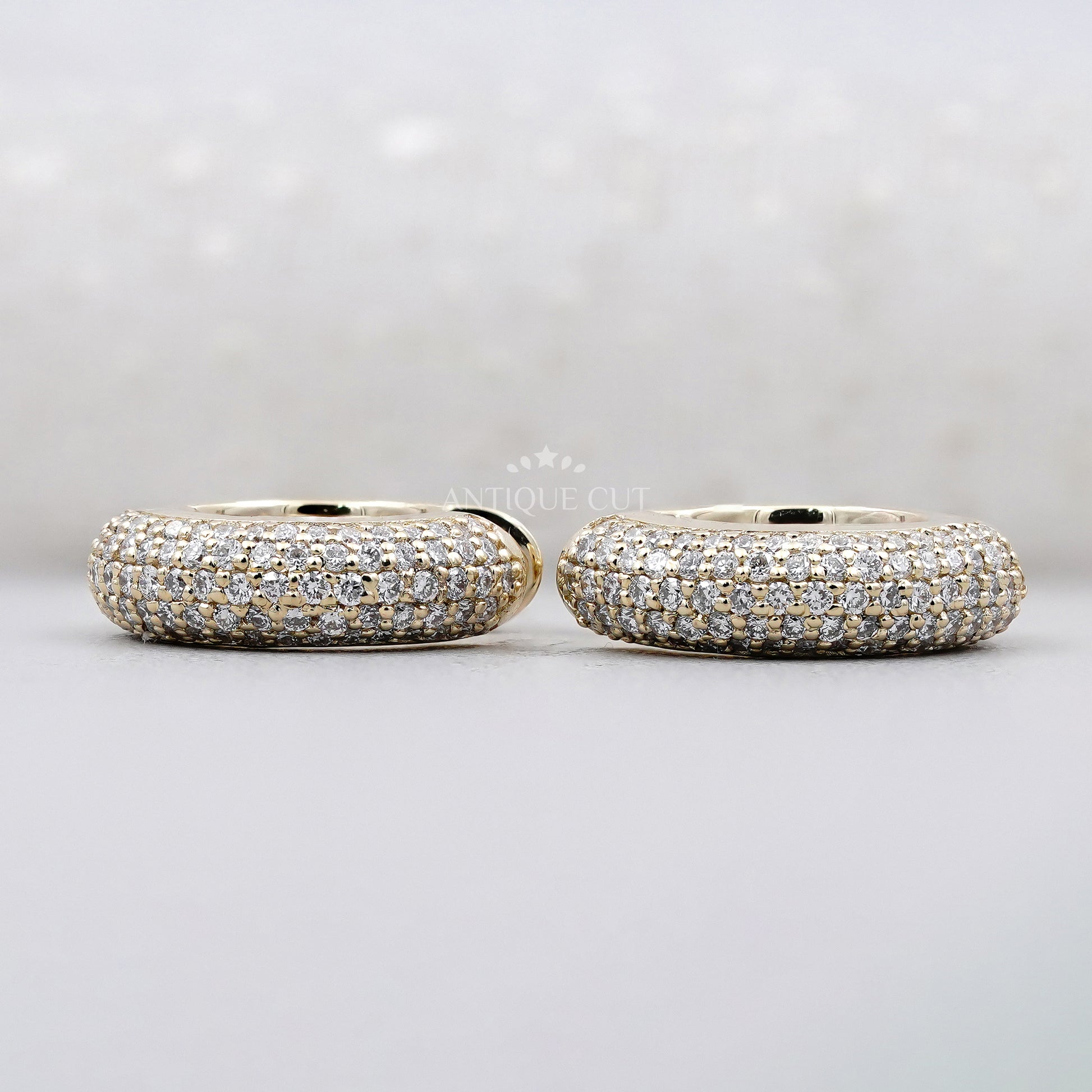 0.70ct Diamond Pave Huggie Hoop Earrings