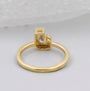 IGI certified J initial diamond ring with yellow gold bezel setting