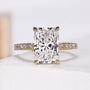 3.00 Carat Radiant Cut Diamond Ring With Hidden Halo Ring | Pave Band | IGI Certified