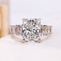 5.00 carat radiant cut engagement ring with emerald cut side stones