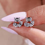 Lab grown diamond stud earrings with cluster setting