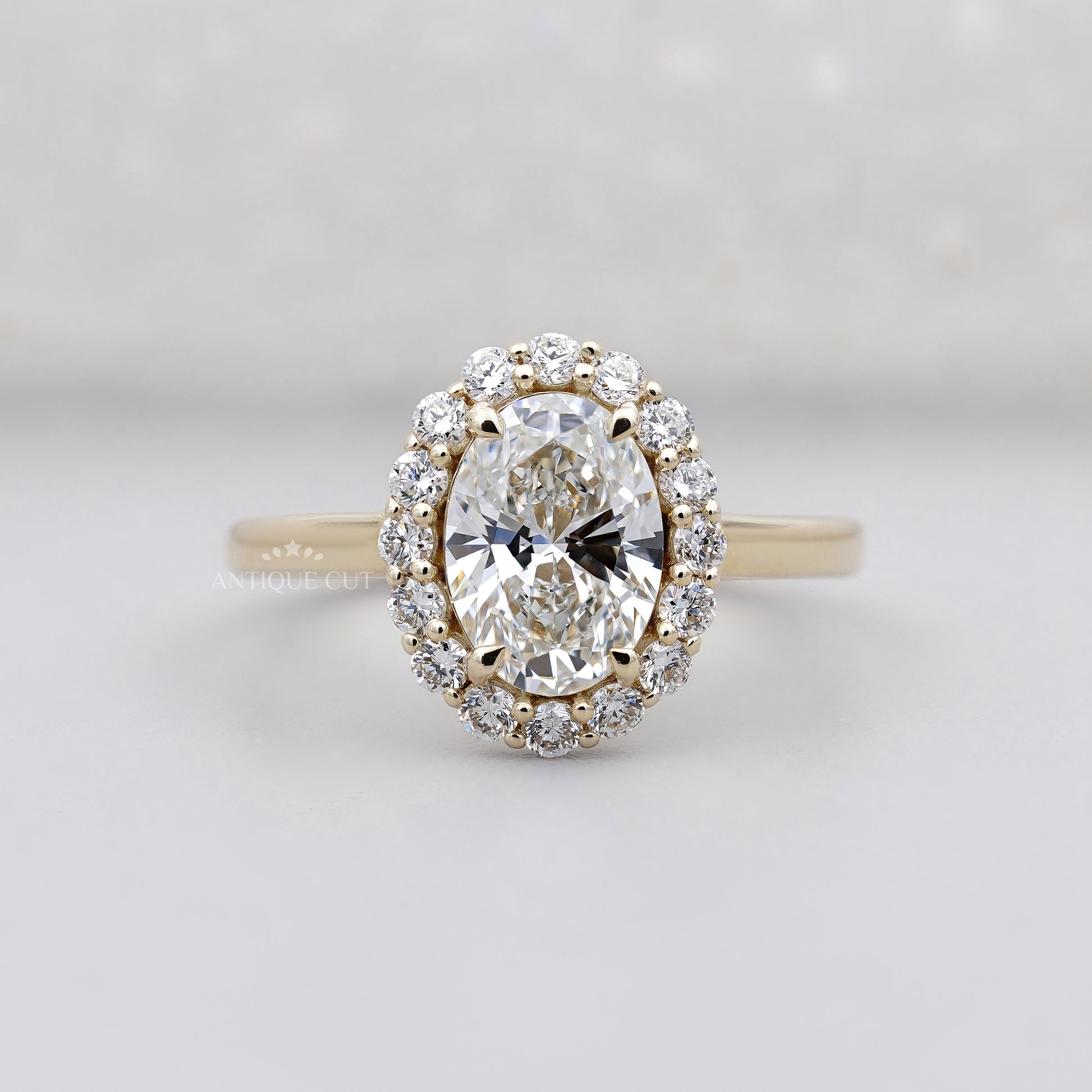 Oval Halo Engagement Ring | 1.50ct Oval Center with 0.50ct Diamond Halo | Gold Oval Diamond Ring | Classic Halo Ring | Bridal Ring