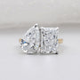 Toi et Moi Engagement Ring 2.60ct Pear & 2.50ct Radiant Two Stone Ring