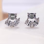 Lab grown diamond cluster stud earrings white gold