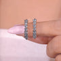 Heart shaped hoop earrings in white gold