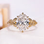 3.00 Carat Oval Cut Lab Grown Diamond Engagement Ring With Nature Inspired Leaf Vine Band