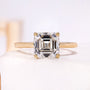 3.00 Carat Asscher Cut Diamond Solitaire Engagement Ring With Tulip setting, IGI Certified