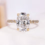 6.00 Carat Oval Diamond Engagement Ring With Hidden Halo & Twisted Band | IGI Certified