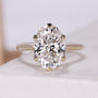 Oval Diamond Solitaire Accent Stones Vintage-Style Cathedral ring