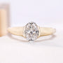1.50 Carat Oval Lab Grown Diamond Solitaire Engagement Ring With Half Bezel