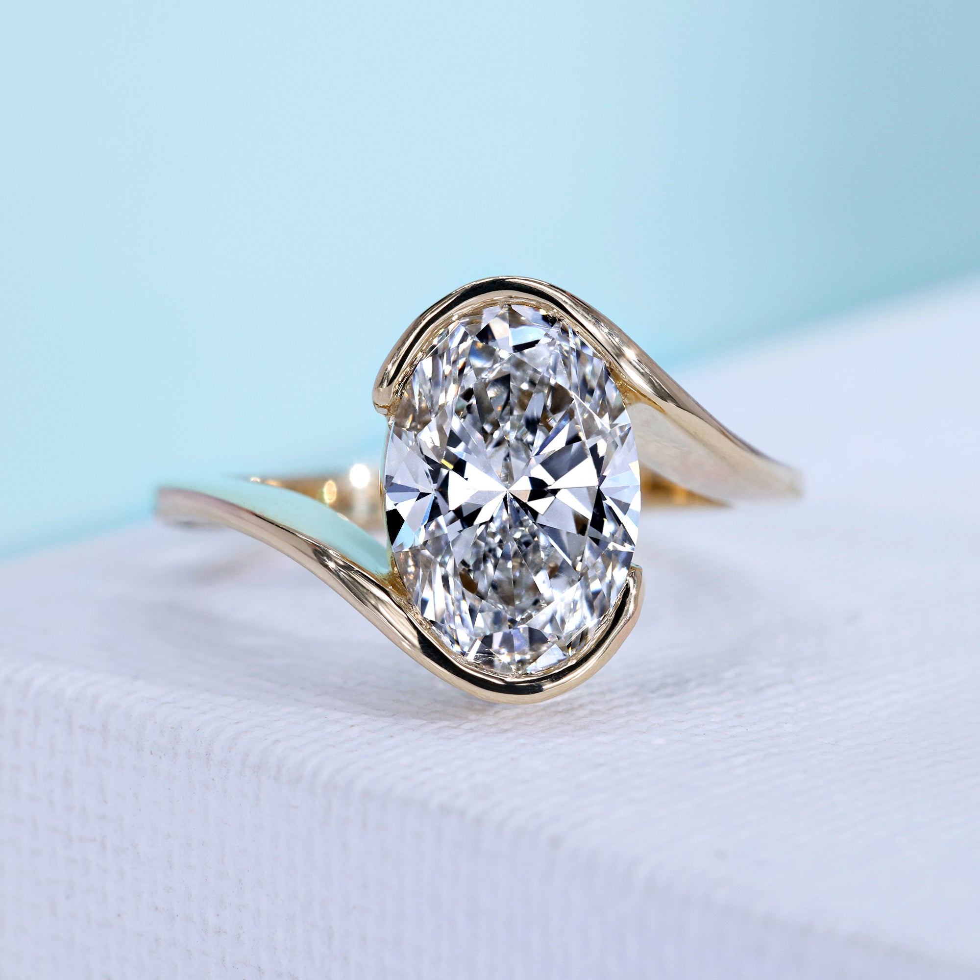 Oval Cut Diamond Bypass Engagement Ring