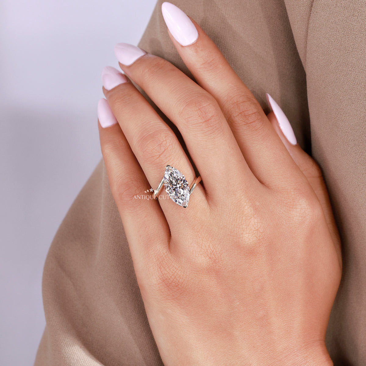 4.00 Carat Bypass Marquise diamond Engagement Ring | IGI Certified