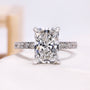 Radiant Cut Diamond Pave Ring with Hidden Halo in White Gold