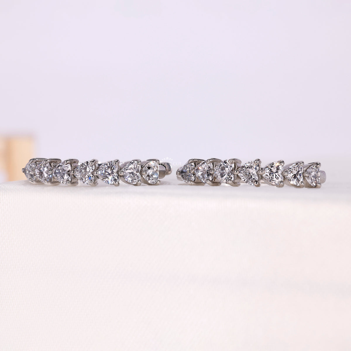 IGI Certified lab grown diamond heart hoop earrings