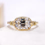 2.50 Carat East West Old Mine Cushion Cut Diamond Engagement Ring | IGI Certified