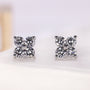 Round brilliant cut diamond earrings top view