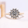 1.00 Carat Cluster Halo Round Diamond Engagement Ring