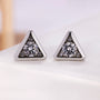 Lab grown round diamond triangle earrings