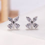 Diamond butterfly stud earrings with marquise and pear cuts