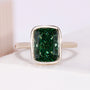 3.50 Carat Fancy Green Cushion Cut Bezel Set Engagement Ring | IGI Certified