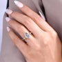 Lab grown diamond three stone engagement ring