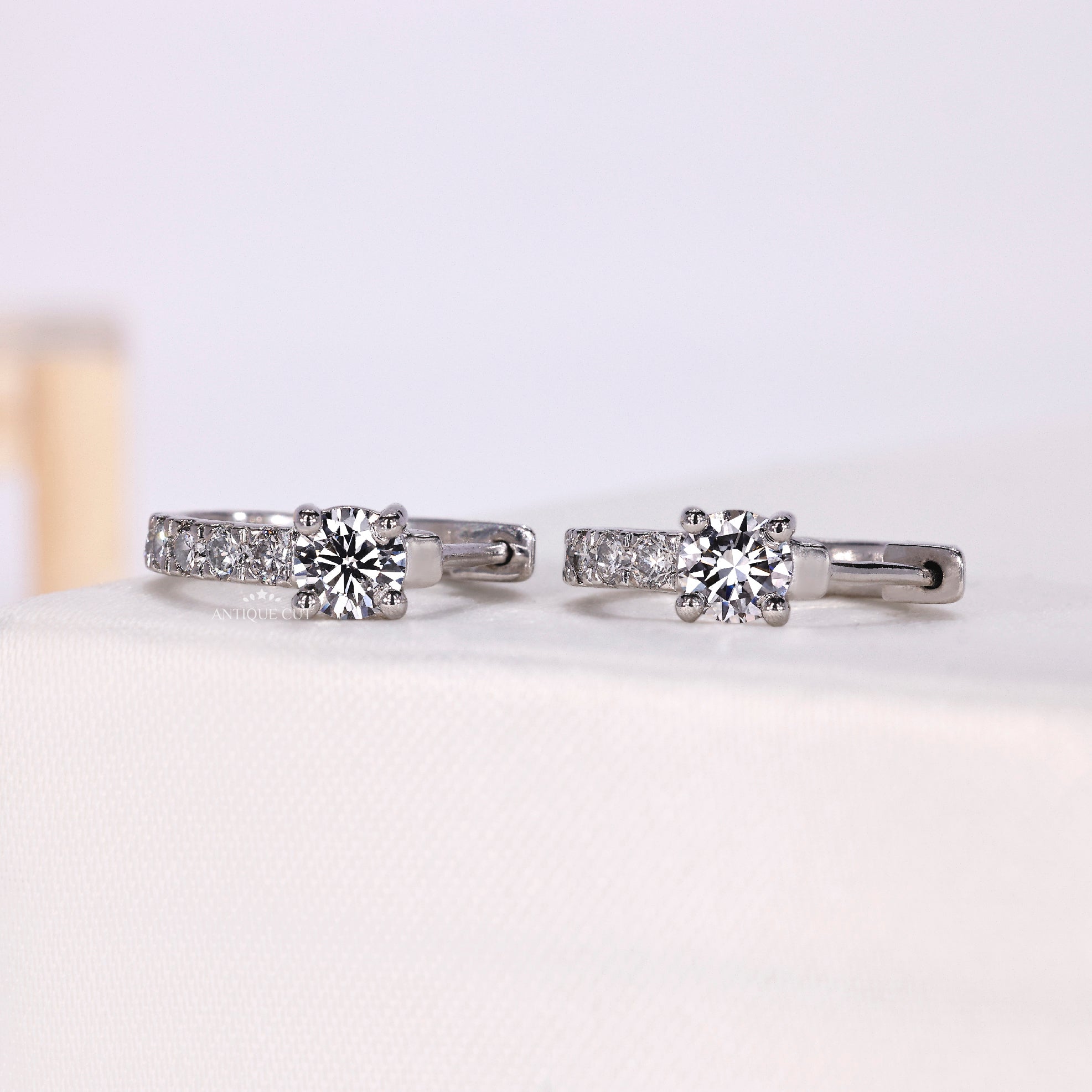 IGI certified lab grown diamond huggie earrings