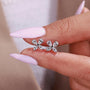 White gold lab grown diamond earrings with butterfly design