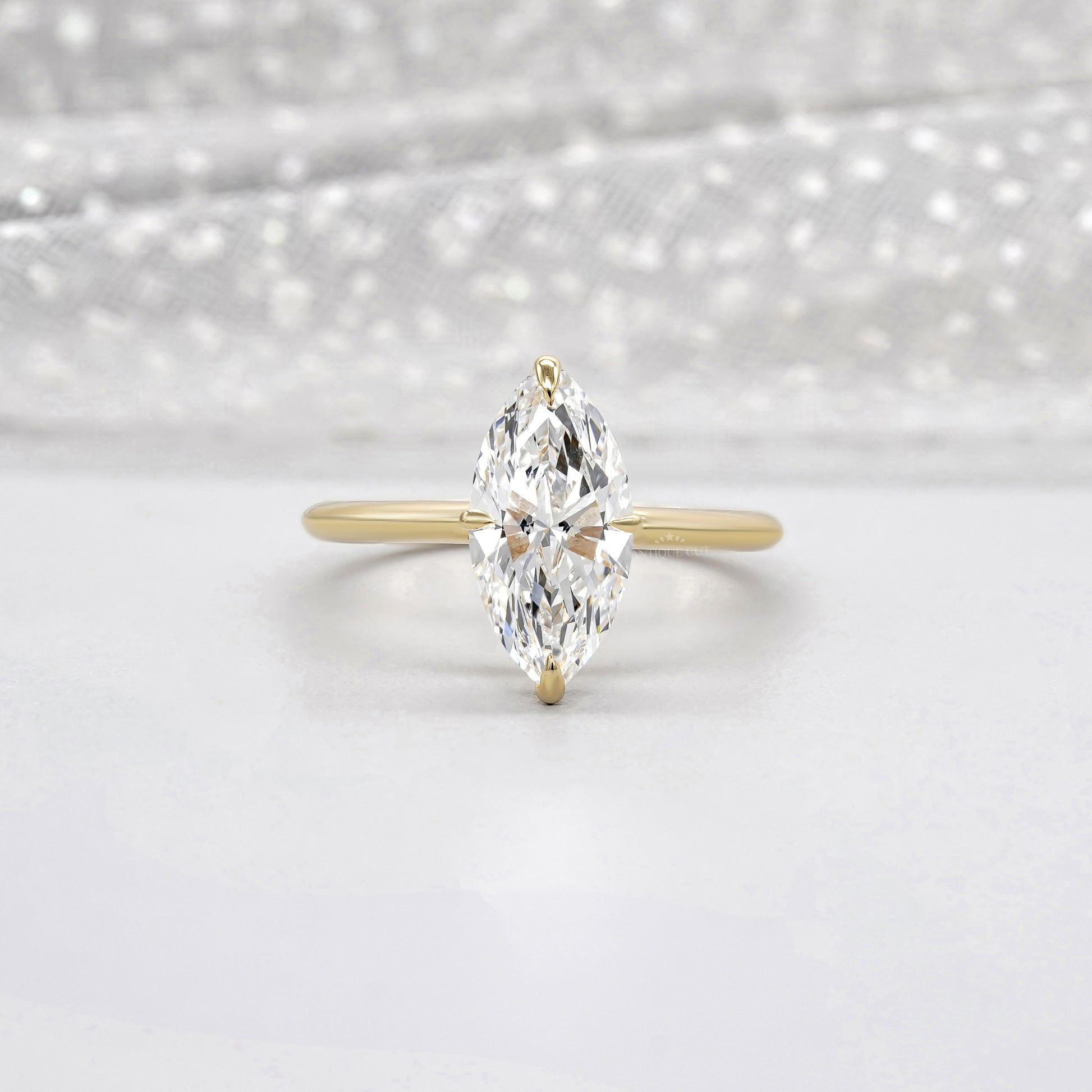 Marquise 3.20ct Lab Grown Diamond Hidden Halo Engagement Ring | IGI Certified