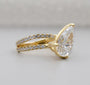 IGI-certified pear cut lab grown diamond engagement ring by Antiquecut