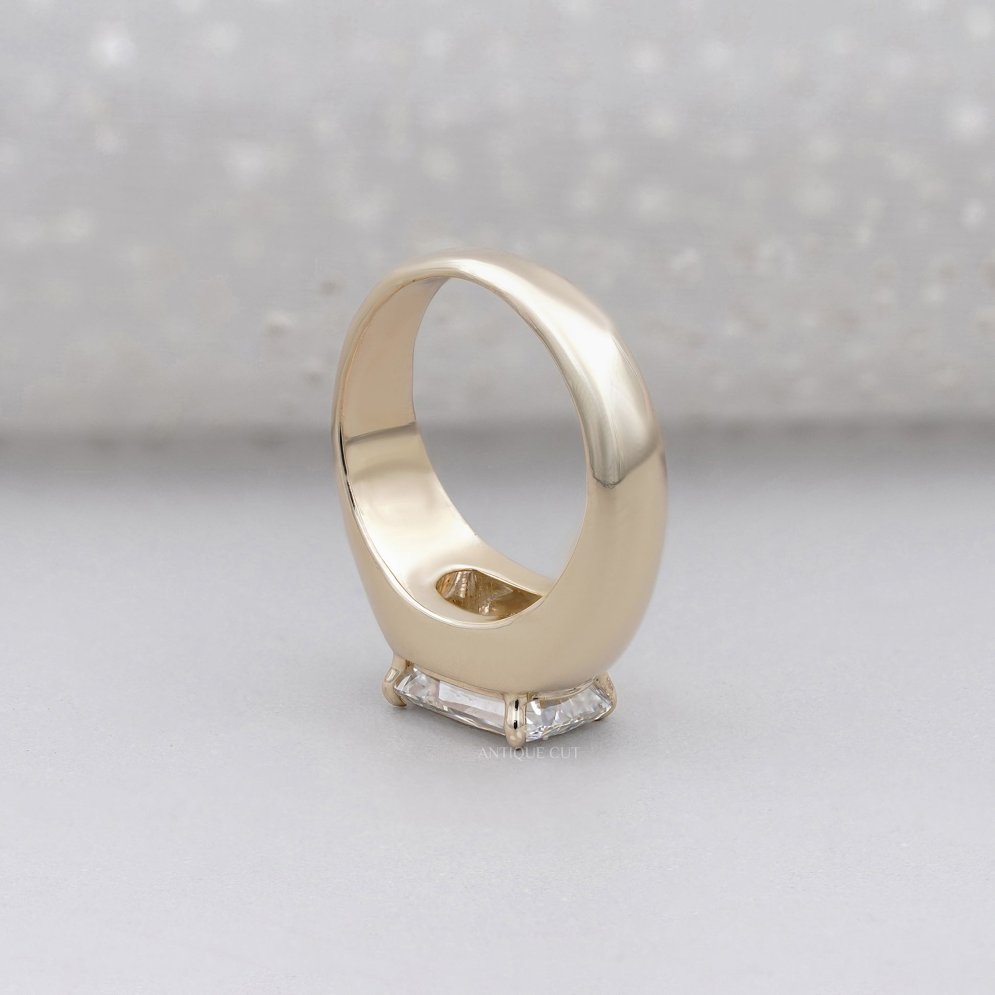 3.00ct Cushion Cut Engagement Ring • Gold Cushion Solitaire • Modern 3ct Cushion Bridal Ring • Timeless Gold Engagement Ring