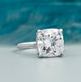 Lab-grown cushion diamond ring with hidden halo IGI certified