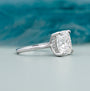 Bridal cushion engagement ring with secret halo sparkle
