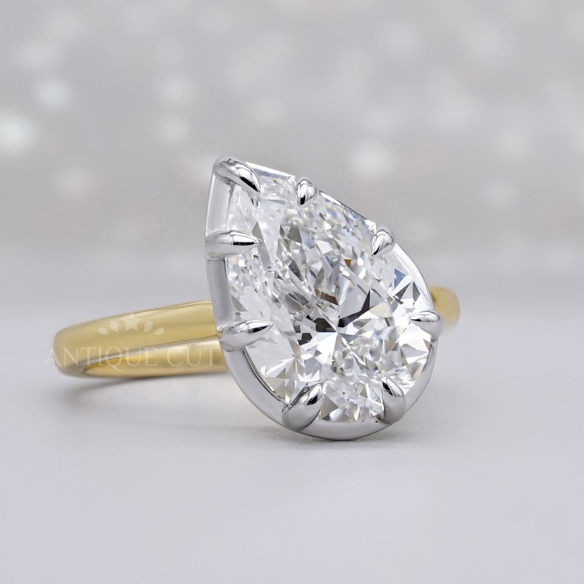IGI certified pear diamond engagement ring