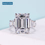 Emerald cut lab grown engagement ring in 14K white gold
