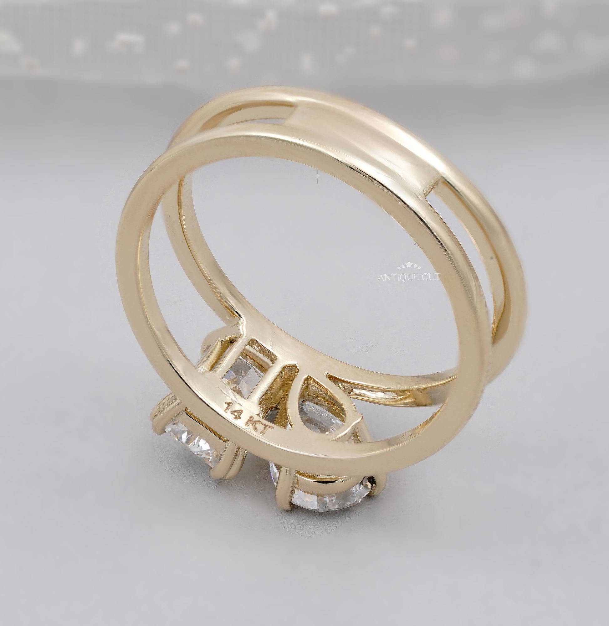 Pear Radiant Toi Et Moi Diamond Engagement Ring