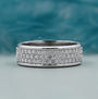 Round diamond wedding band in white gold