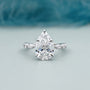2.80ct Pear Cut Diamond Engagement Ring | 0.60ct Side Stones | 14K White Gold | Marquise Band | Antique Cut Fine Jewelry