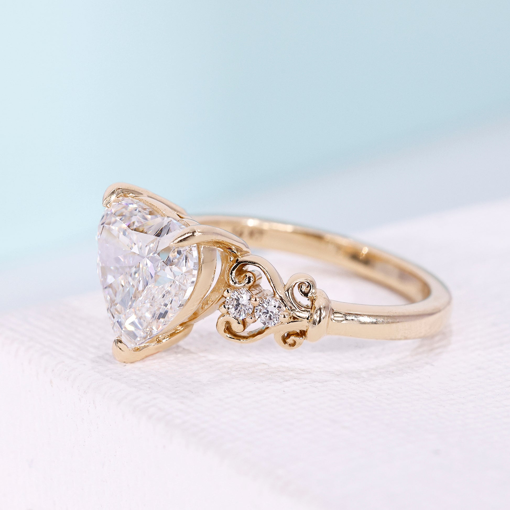 3.13 TCW heart shaped engagement ring