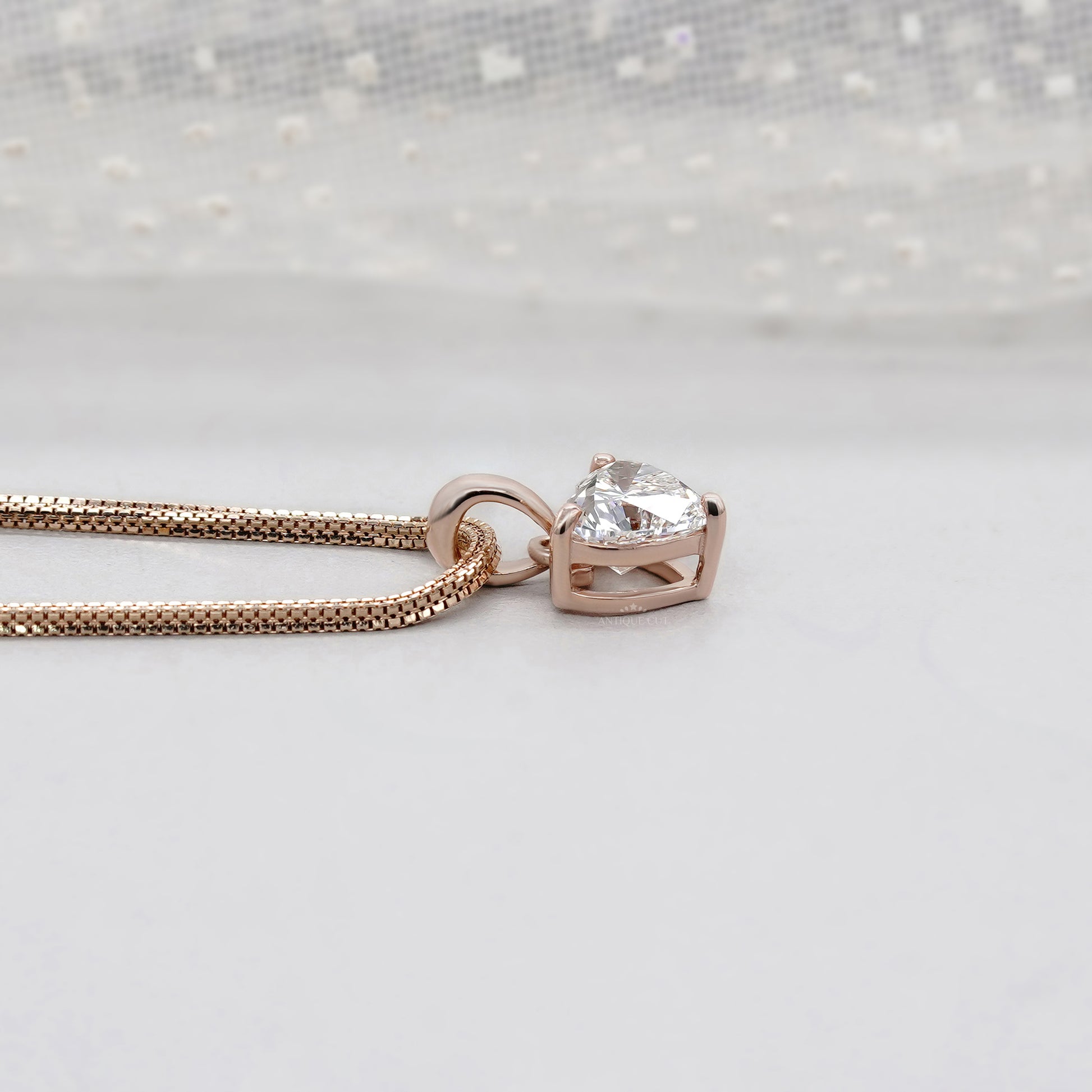 1.00ct Heart Lab Grown Diamond Pendant Necklace | Rose Gold Solitaire with Chain | IGI Certified