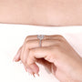 Lab grown cushion diamond ring with claw prong setting design
