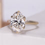 Oval lab grown diamond ring with accent stone band