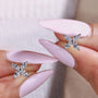 White gold marquise floral diamond stud earrings